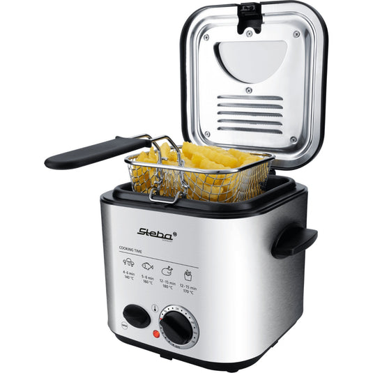 Steba df95f - minifriteuse fondue frituurpan (roestvrij staal zwart, 1,25 liter)