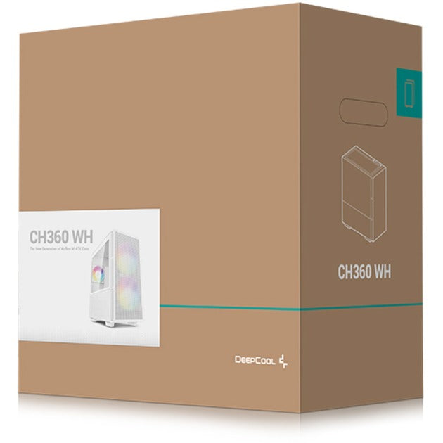 Load image into Gallery viewer, Deepcool ch360 mini tower behuizing (wit | 1x usb-a | 1x usb-c | rgb | window)
