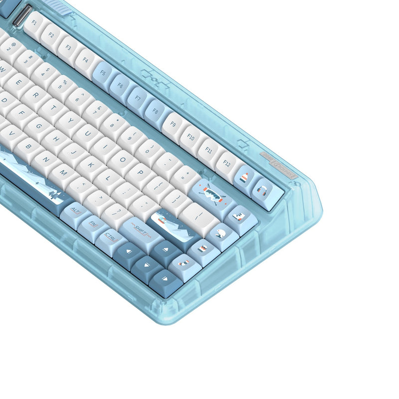Load image into Gallery viewer, Iqunix og80 wintertide wireless mechanical keyboard, gaming toetsenbord (lichtblauw, us lay-out, cherry mx red, rgb leds, 80% (tkl), hot-swappable, pbt, 2.4ghz | bluetooth 5.1 | usb-c)
