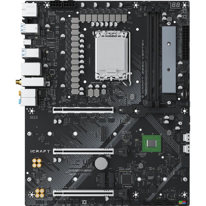 Laden Sie das Bild in Galerie -Viewer, Maxsun ms-icraft z890 vertex socket 1851 moederbord (zwart, raid, 5 gb-lan, wlan, bt, sound, atx)
