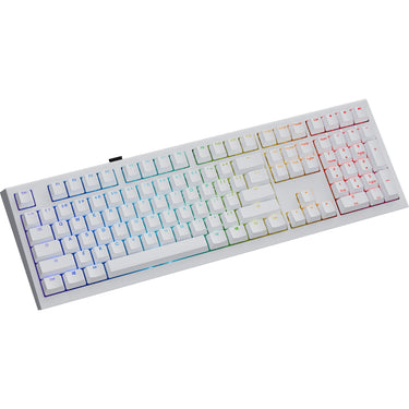 Ducky one x wireless rgb mechanisch toetsenbord (wit, us lay-out (qwerty), inductive, 100%, hot-swappable, pbt, 2.4 ghz | bluetooth | usb-c)