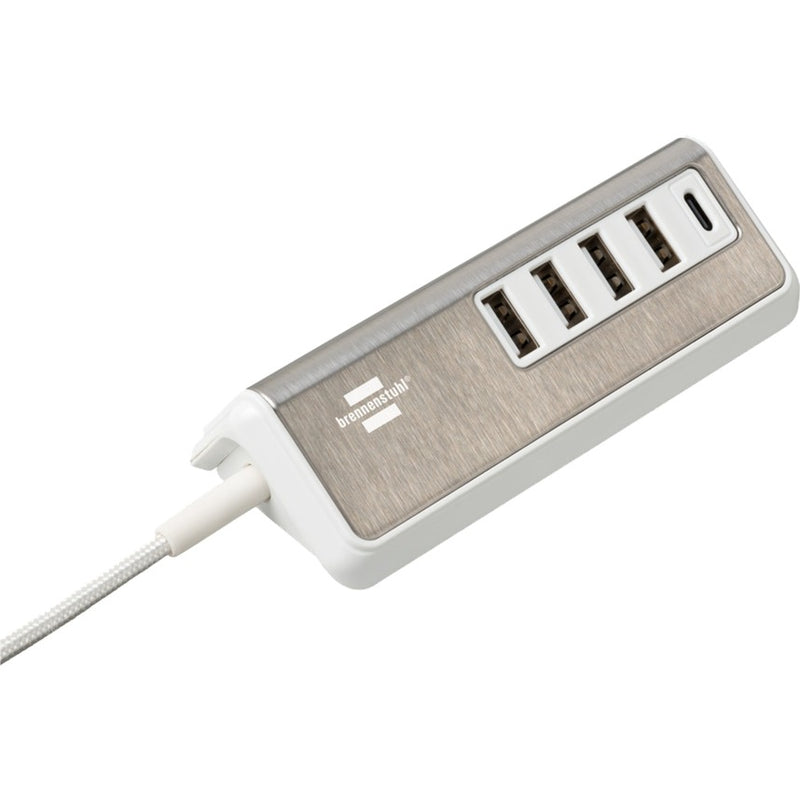 Afbeelding laden in galerijviewer, Brennenstuhl estilo meervoudige usb-lader (wit roestvrij staal)
