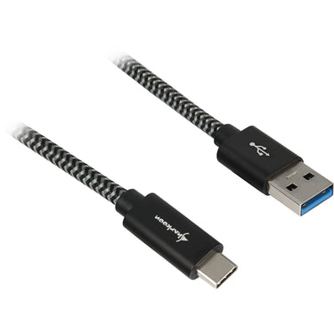 Sharkoon usb 3.2 kabel, usb-a > usb-c (zwart grijs, 1 meter)
