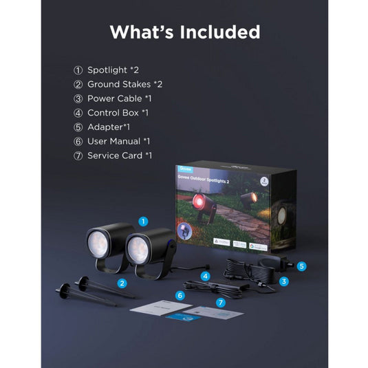 Govee slimme buitenspots matter rgbicww - 2 pack tuinspots