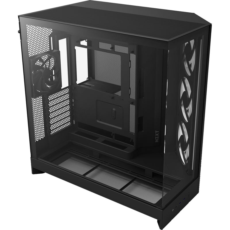 Load image into Gallery viewer, Nzxt h9 flow rgb midi tower behuizing (zwart (mat) | 2x usb-a | 1x usb-c | rgb | tempered glass)
