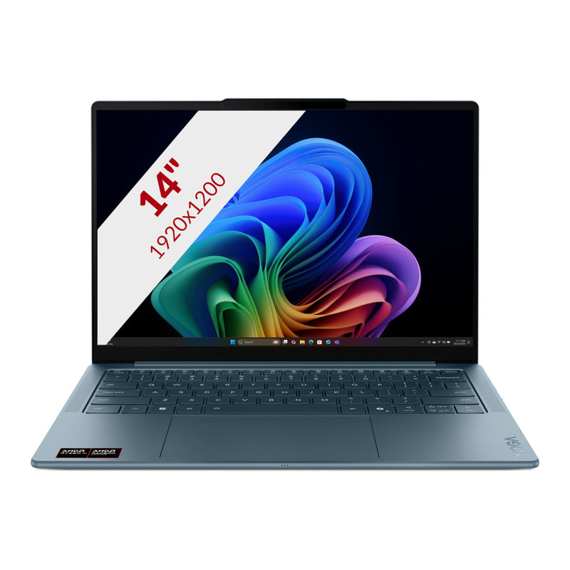 Load image into Gallery viewer, Lenovo yoga slim 7 14akp10 (83jy0083mh) 14 copilot+ laptop (blauwgroen | ryzen ai 7 350 | radeon 860m | 16 gb | 512 gb ssd)
