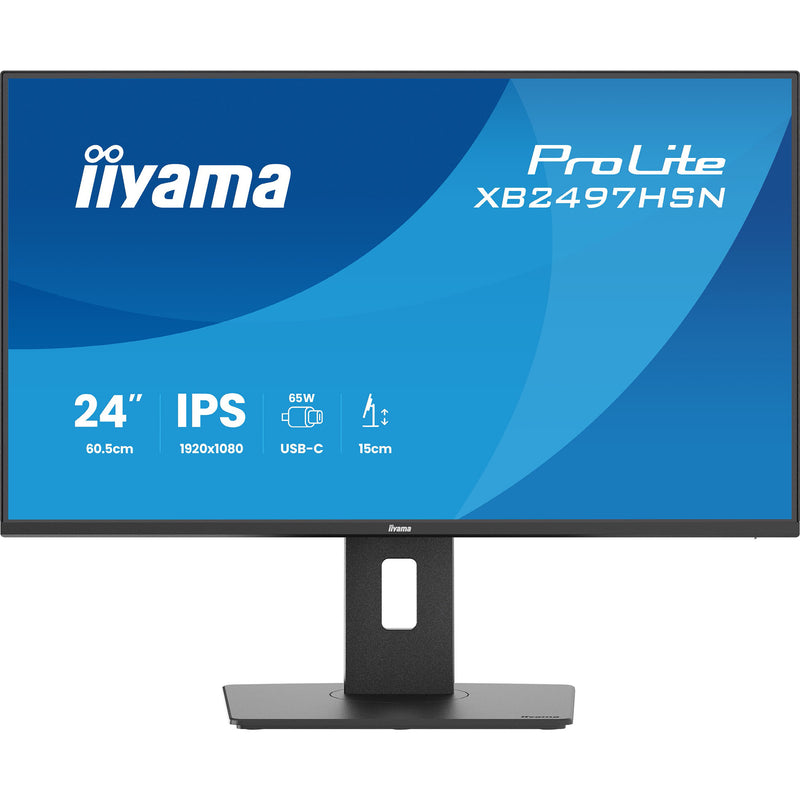 Load image into Gallery viewer, Iiyama prolite xb2497hsn-b1 23.8 monitor (zwart (mat), 100 hz, hdmi, displayport, usb-c, audio, lan)
