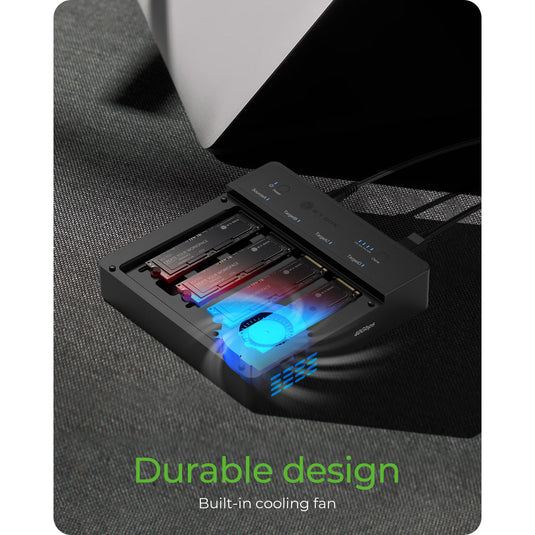 Icy box ib-4013mcl-c4 4-bays usb4® duplicator (1:3 klonen) dockingstation (zwart)
