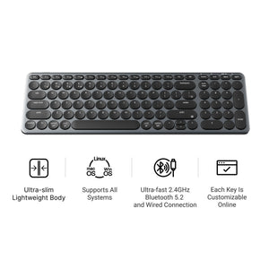 Keychron b4 pro-k8 toetsenbord (wit, us lay-out (qwerty), scissor switches, 96%, abs keycaps, 2.4 ghz | bluetooth | usb)