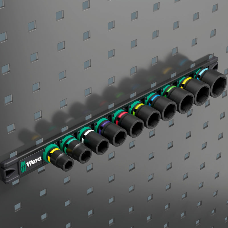 Afbeelding laden in galerijviewer, Wera 9608 dop-magneetstrip b impaktor imperial 1 dopsleutel (zwart groen, 9‑delig)
