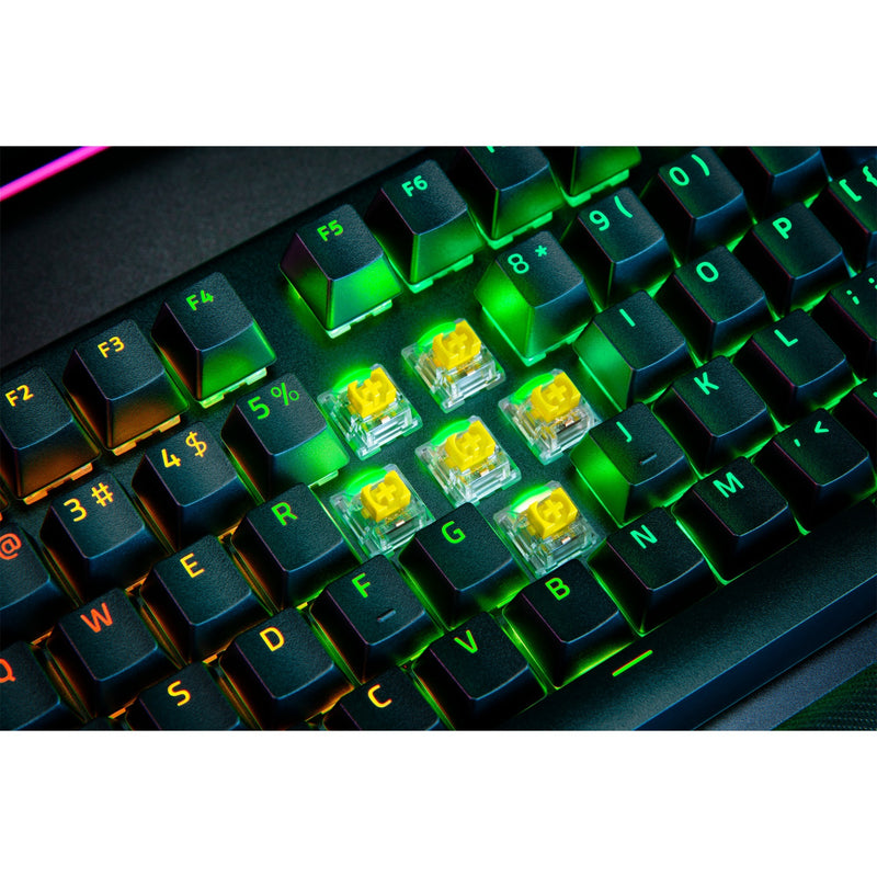 Load image into Gallery viewer, Razer blackwidow v4 pro rgb mechanisch gaming toetsenbord (zwart, us lay-out (qwerty), yellow, 100%)
