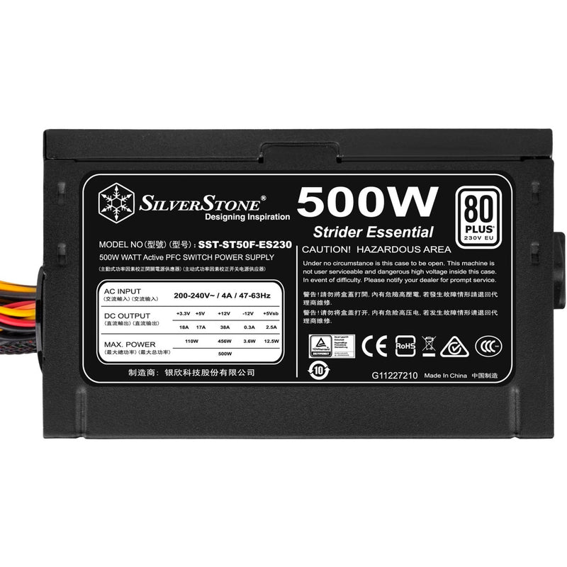 Load image into Gallery viewer, Silverstone strider essential st50f-es230 500 watt voeding (zwart, 2x pcie)
