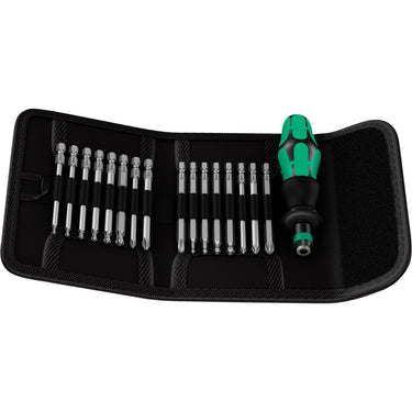 Wera kraftform kompakt 60 kk, 17-delig dopsleutel (zwart groen, bits met kogelkop)