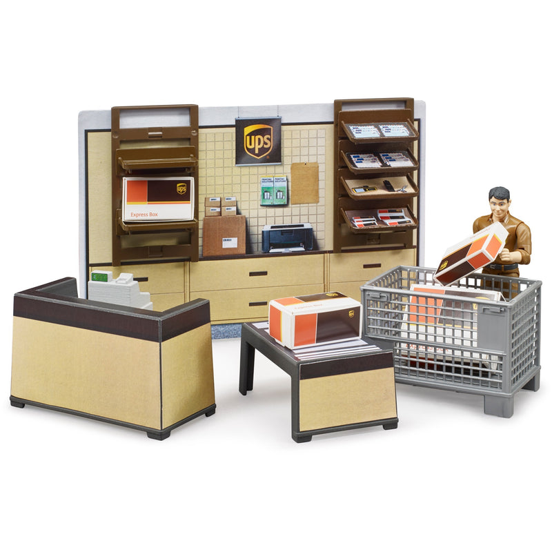 Load image into Gallery viewer, Bruder bworld ups parcel shop speelfiguur (62250)
