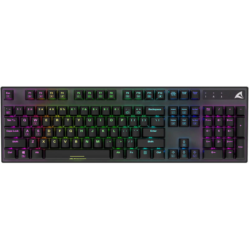 Load image into Gallery viewer, Sharkoon skiller sgk20 rgb mechanisch gaming toetsenbord (zwart, us lay-out (qwerty), huano brown, 100%, rgb)
