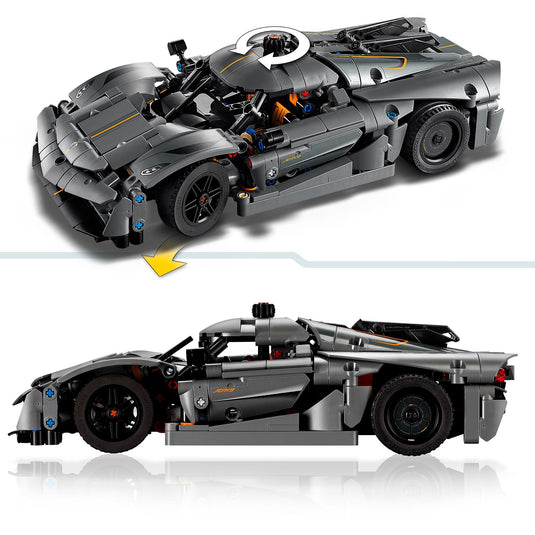 Lego technic - koenigsegg jesko absolut grijze hypercar constructiespeelgoed (42173)