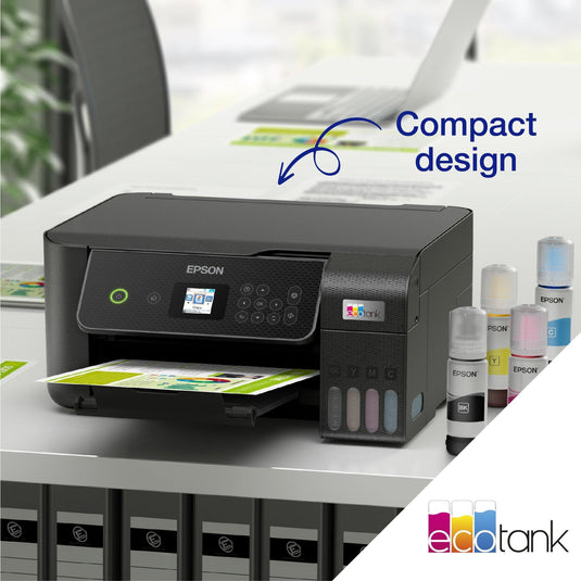 Epson ecotank et-2871 a4 multifunctionele wi-fi-printer met inkttank all-in-one inkjetprinter (zwart, scannen, kopiëren, wi-fi, inclusief tot 3 jaar inkt)