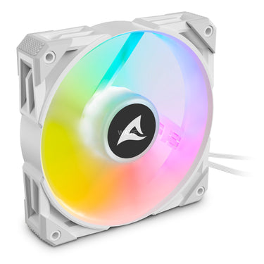 Sharkoon rebel f50 pwm rgb case fan (wit, 120 x 120 x 25 mm)