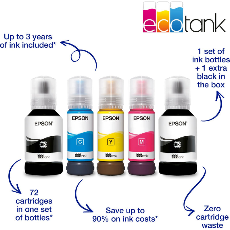 Load image into Gallery viewer, Epson ecotank et-2850 a4 multifunctionele wi-fi-printer met inkttank all-in-one inkjetprinter (zwart, scannen, kopiëren, wi-fi, inclusief tot 3 jaar inkt)
