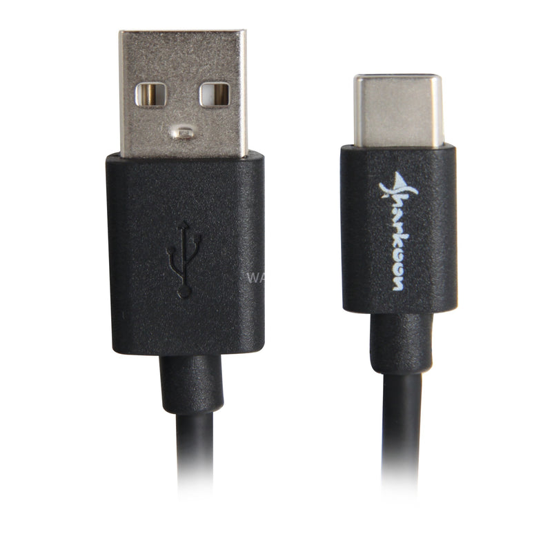 Load image into Gallery viewer, Sharkoon usb-a 2.0 - usb-c kabel (zwart, 3 meter)
