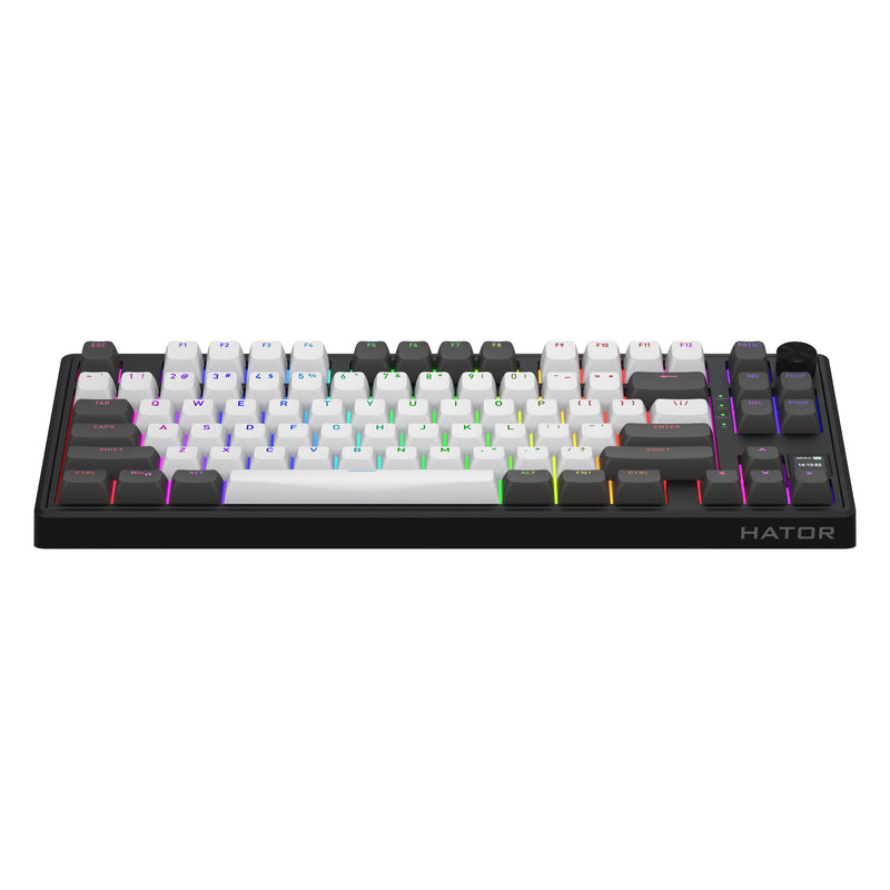 Chargez l'image dans la visionneuse de la galerie, Hator skyfall pro wireless rgb mechanisch gaming toetsenbord (zwart, us lay-out (qwerty), hator aurum vanilla silent, 80% (tkl), rgb, double-shot pbt, hot-swap, 2.4ghz | bluetooth | usb-c)
