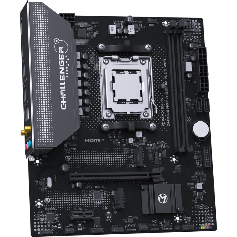 Chargez l'image dans la visionneuse de la galerie, Maxsun ms-challenger b850m plus wifi socket am5 moederbord (zwart, raid, gb-lan, wlan, bt, sound, µatx)
