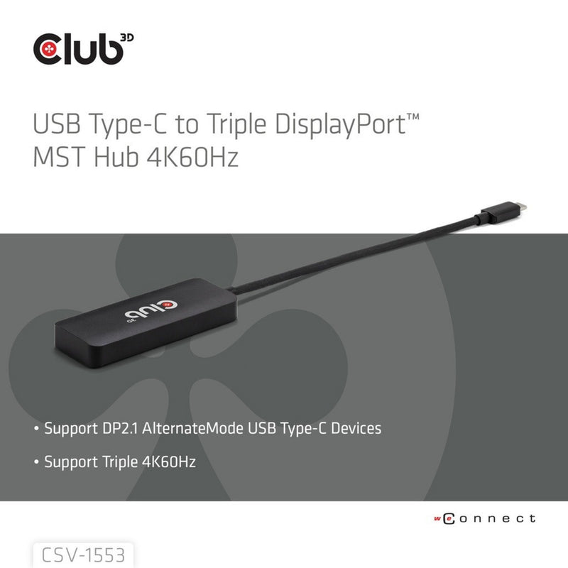 Chargez l'image dans la visionneuse de la galerie, Club 3d usb-c naar 3x displayport hub (zwart)
