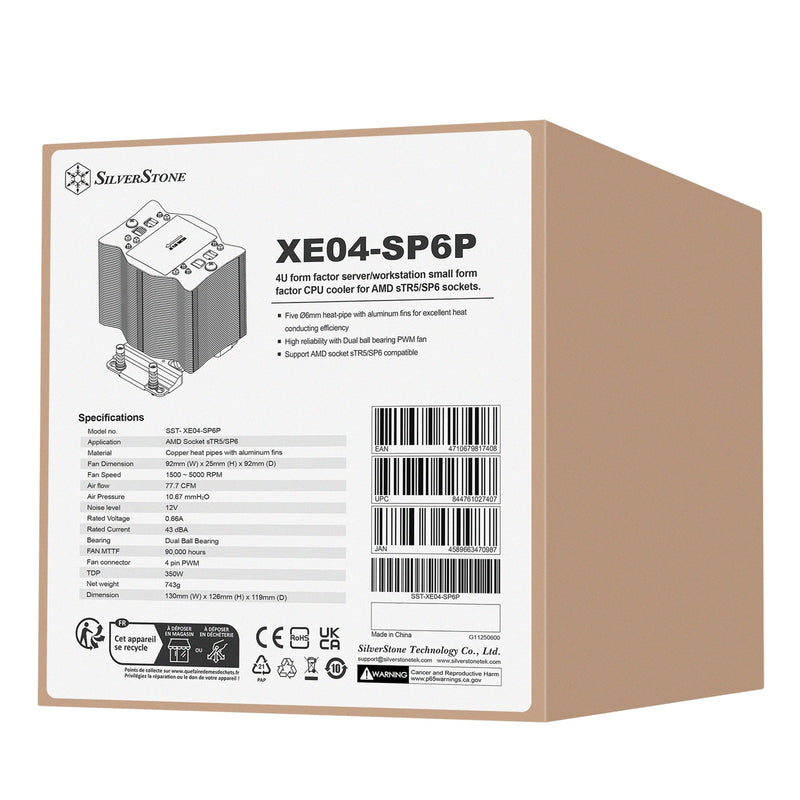 Load image into Gallery viewer, Silverstone sst-xe04-sp6p cpu-koeler (4-pins pwm fan-connector)

