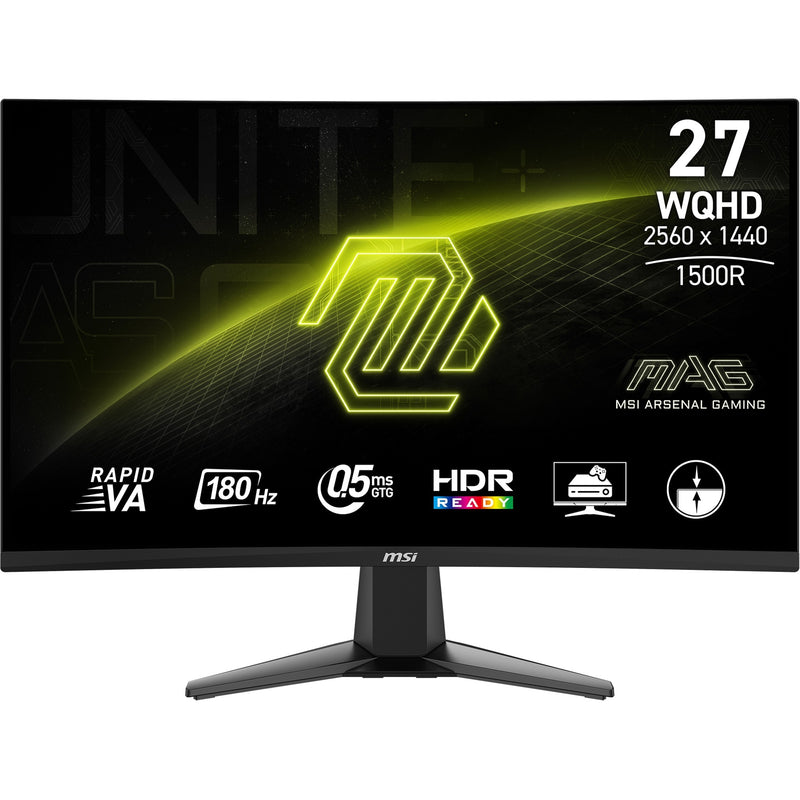 Load image into Gallery viewer, Msi mag 27cq6f 27 curved gaming monitor (zwart, 2x hdmi, displayport, 180 hz)
