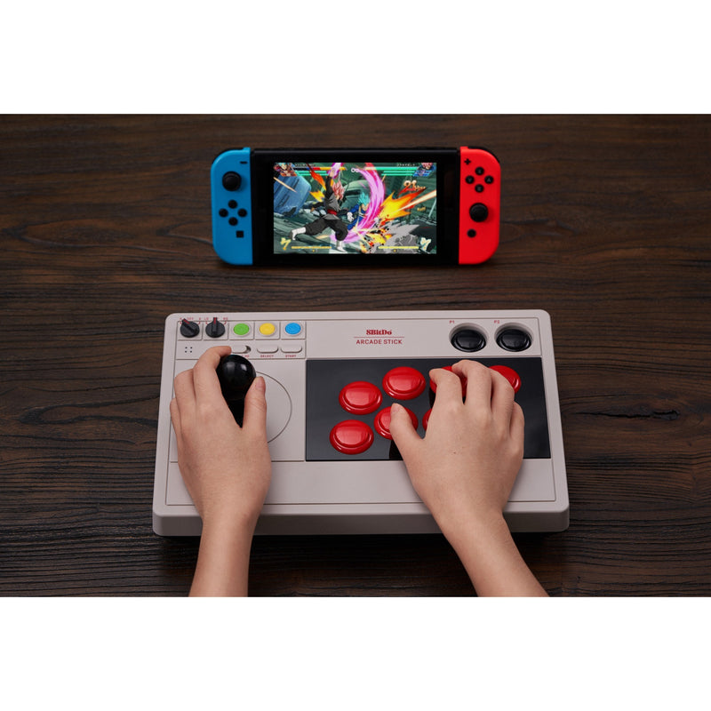 Chargez l'image dans la visionneuse de la galerie, 8bitdo arcade stick joystick (grijs, switch 1, switch 2, pc, bluetooth 2.4g usb-c)
