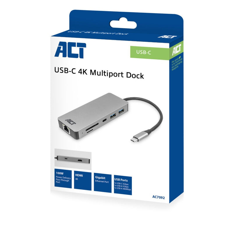 Load image into Gallery viewer, Act connectivity usb-c 4k docking station voor 1 hdmi monitor, ethe
