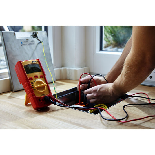 Wiha digitale multimeter tot 600 v ac, cat iv meetapparaat (rood geel)