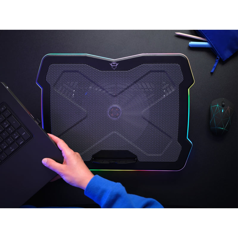 Load image into Gallery viewer, Trust gxt 1126 aura laptopkoeler (zwart, rgb)
