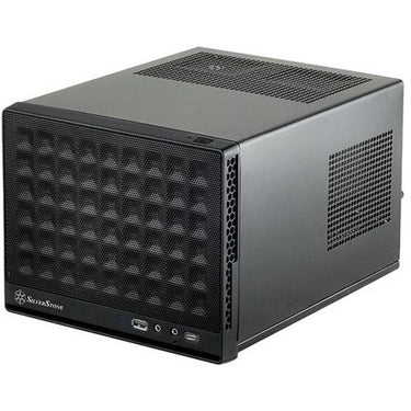 Silverstone sst-sg13b-c mini tower behuizing (zwart | 1x usb-a | 1x usb-c)