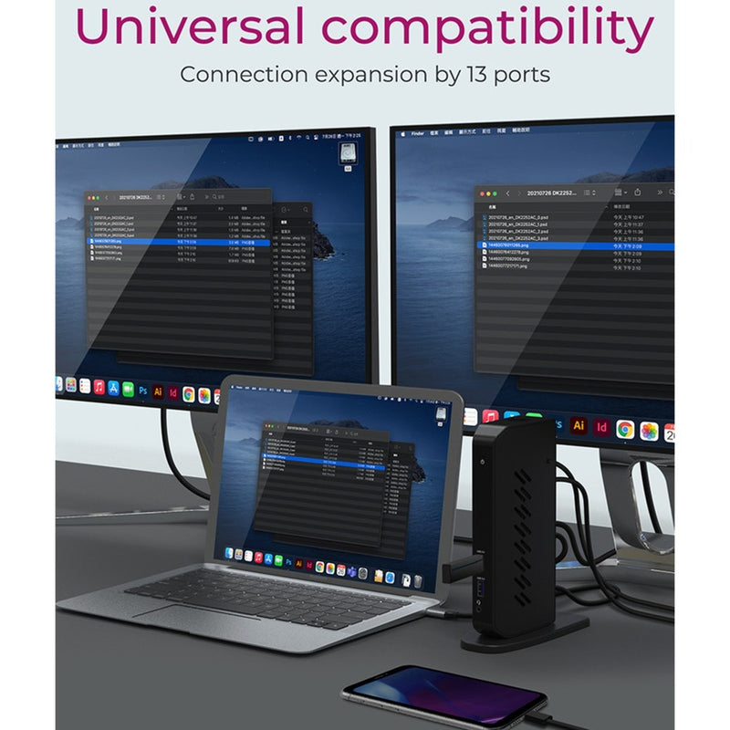 Load image into Gallery viewer, Icy box ib-dk2252ac dockingstation (zwart, usb-a, hdmi, displayport)
