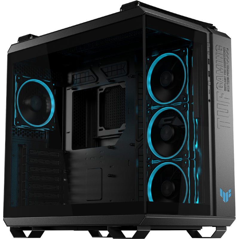 Chargez l'image dans la visionneuse de la galerie, Asus tuf gaming gt502 horizon argb midi tower behuizing (zwart | 3x usb-a | 1x usb-c | tempered glass)
