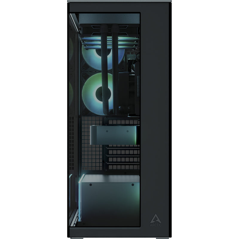 Load image into Gallery viewer, Arctic xtender midi tower behuizing (zwart (mat) | 2x usb-a | 1x usb-c | rgb | tempered glass)
