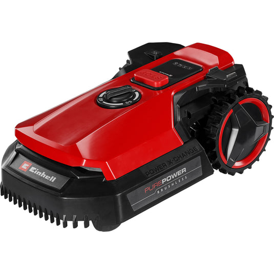 Einhell freelexo 500 robotmaaier (rood zwart, 2.5 ah power x-change plus accu + laadstation inbegrepen)