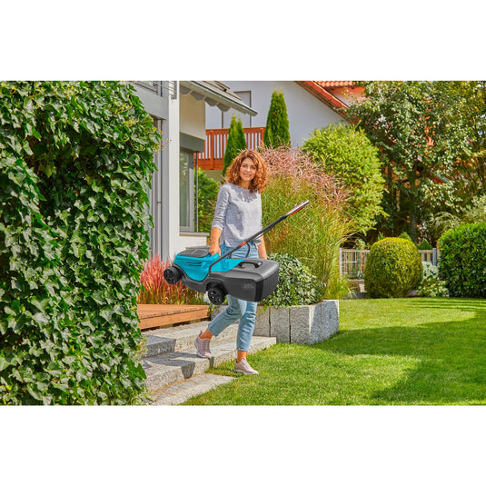 Gardena accugrasmaaier powermax 30 18v p4a set (zwart turquoise, incl. li-ion accu 4,0ah, power for all alliance)