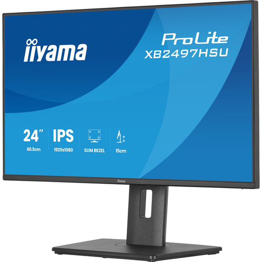 Iiyama prolite xb2497hsu-b1 23.8 monitor (zwart, 120 hz, hdmi, displayport, usb-c, audio)