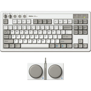 8bitdo retro mechanical keyboard m edition (grijs, us lay-out (qwerty), kailh box white, 80% (tkl), bluetooth low energy, wireless 2.4g, usb)