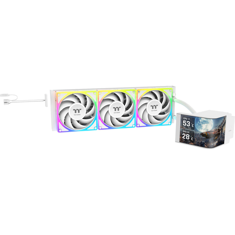 Load image into Gallery viewer, Thermaltake magcurve 360 ultra argb sync aio liquid cooler - snow edition waterkoeling (wit)
