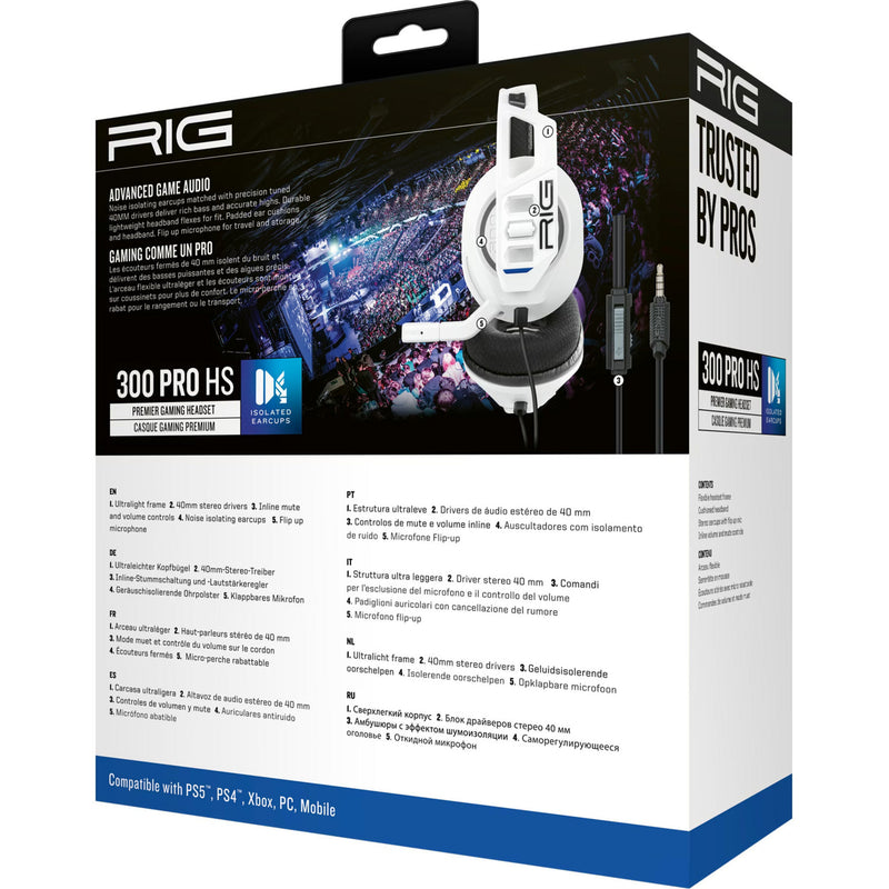 Load image into Gallery viewer, Nacon rig 300 pro hs over-ear gaming headset (wit, playstation 4, playstation 5, xbox, nintendo switch, pc)
