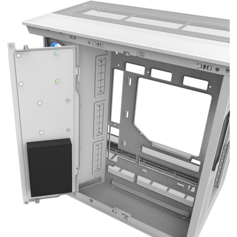 Load image into Gallery viewer, Thermaltake view 380 xl ws argb midi tower behuizing (wit houtkleur | 2x usb-a | 1x usb-c | rgb | tempered glass)
