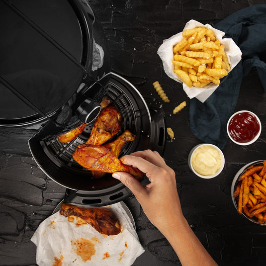 Princess 182025 aerofryer xxl heteluchtfriteuse (zwart zilver, 4,5 liter)