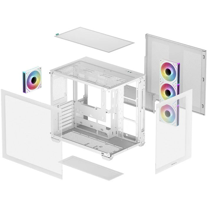 Chargez l'image dans la visionneuse de la galerie, Deepcool cg530 4f midi tower behuizing (wit | 2x usb-a | 1x usb-c | rgb | tempered glass)

