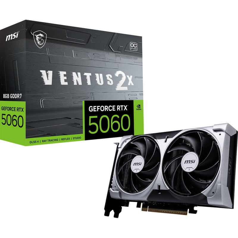 Chargez l'image dans la visionneuse de la galerie, Msi geforce rtx 5060 8g ventus 2x oc grafische kaart (3x displayport, 1x hdmi)
