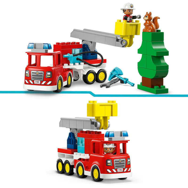 Load image into Gallery viewer, Lego duplo 10473 brandweertruck met slang en brandweerman
