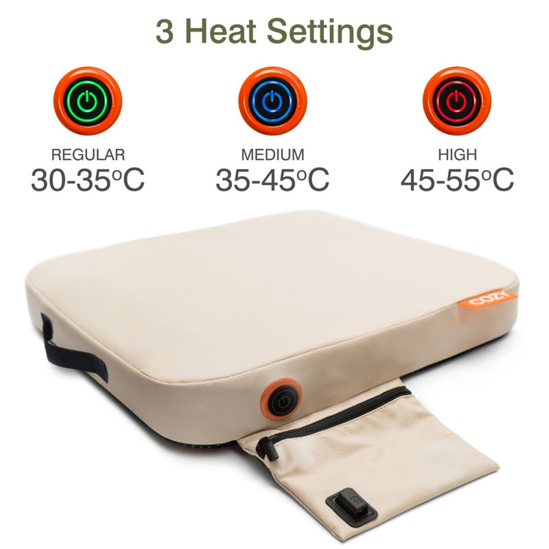 Load image into Gallery viewer, Cozy jord outdoor infrarood verwarmd draadloos zitkussen warmtekussen (lichtbeige, powerbank 10000 mah)
