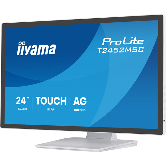 Iiyama prolite t2452msc-w2ag 24 touchscreen monitor (wit, 120 hz, hdmi, displayport, audio, usb, touch)